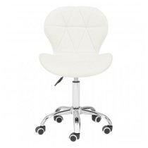 Sitoca Velvet Home And Office Chair In White With Swivel Base