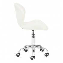 Sitoca Velvet Home And Office Chair In White With Swivel Base