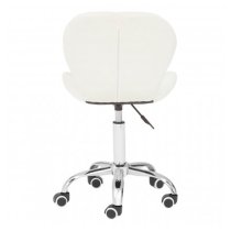 Sitoca Velvet Home And Office Chair In White With Swivel Base