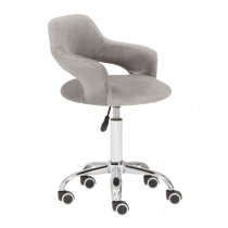 Civo Home And Office Velvet Chair In Grey With Curved Back