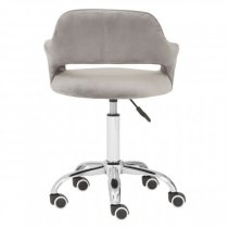 Civo Home And Office Velvet Chair In Grey With Curved Back