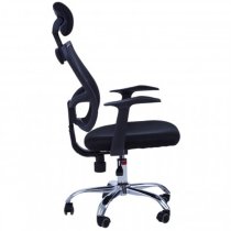 Wivon Home And Office Rolling Base Fabric Chair In Black