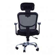 Wivon Home And Office Rolling Base Fabric Chair In Black