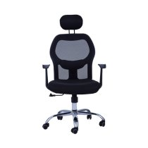 Acona Fabric Rolling Home And Office Chair With Arms In Black