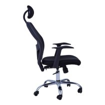 Acona Fabric Rolling Home And Office Chair With Arms In Black