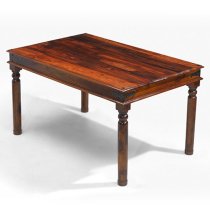 Zander 120cm Wooden Dining Table In Sheesham With Round Legs