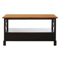 Vorgo Wooden Coffee Table With 2 Drawers In Black