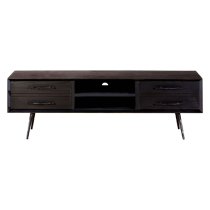 Madoca Wooden TV Stand With 2 Drawers And 1 Shelf In Dark Grey