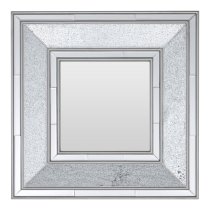 Wilmer Square Wall Bedroom Mirror In Antique Silver Frame