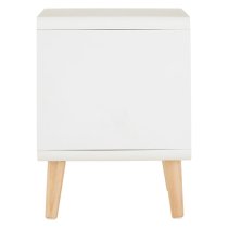 Milova Wooden Bedside Cabinet With 1 Door In White And Grey