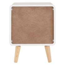 Milova Wooden Bedside Cabinet With 1 Door In White And Grey