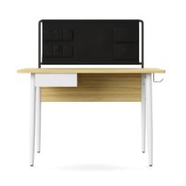 Flaxton Wooden Laptop Desk In Light Oak And White