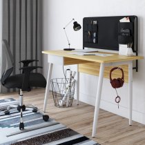 Flaxton Wooden Laptop Desk In Light Oak And White