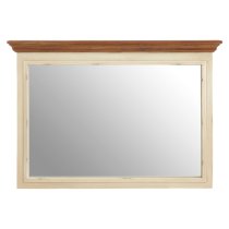 Vorgo Wall Bedroom Mirror In Cream Wooden Frame