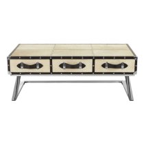 Kensick Wooden Coffee Table With 3 Drawers In Oak And Black