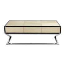 Kensick Wooden Coffee Table With 3 Drawers In Oak And Black