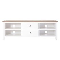 Hampro Wooden TV Stand With 2 Drawers In Oak And White