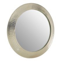 Casa Round Wall Mirror In Pewter Metal Frame