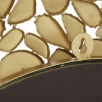 Casa Round Pebble Design Wall Mirror In Brass Metal Frame