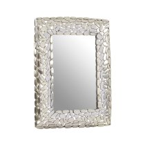 Casa Pebble Design Wall Mirror In Nickel Metal Frame