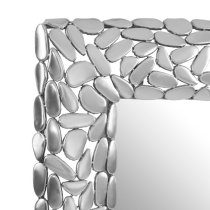 Casa Pebble Design Wall Mirror In Nickel Metal Frame