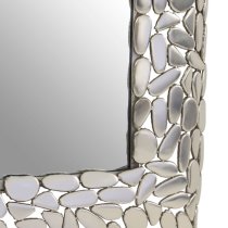 Casa Pebble Design Wall Mirror In Nickel Metal Frame