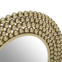 Casa Round Beaded Effect Wall Mirror In Gold Metal Frame