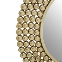 Casa Round Beaded Effect Wall Mirror In Gold Metal Frame