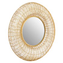 Casa Round Wall Mirror In Gold Metal Frame