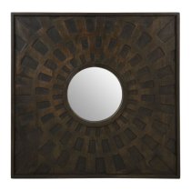 Syria Square Wall Bedroom Mirror In Brown Wooden Frame