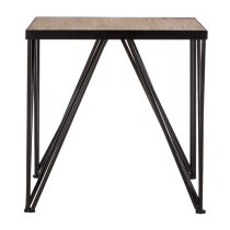 Ashbling Wooden Side Table With Black Metal Frame In Natural