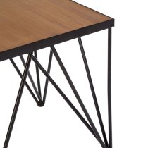 Ashbling Wooden Side Table With Black Metal Frame In Natural