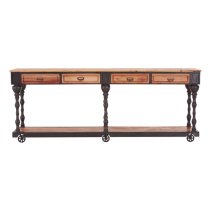 Ashbling Wooden Console Table With 4 Drawers In Natural