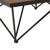 Ashbling Wooden Coffee Table With Black Metal Frame In Natural