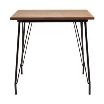 Pherkad Square Wooden Harpin Dining Table In Natural