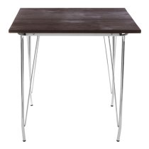 Pherkad Square Wooden Dining Table With Chrome Metal Legs