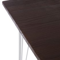 Pherkad Square Wooden Dining Table With Chrome Metal Legs