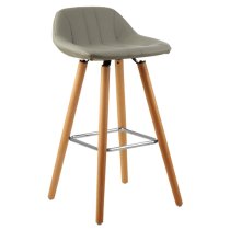 Porrima Grey Faux Leather Bar Stools In Pair