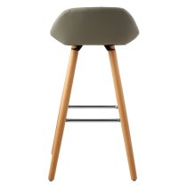 Porrima Grey Faux Leather Bar Stools In Pair