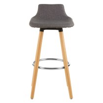 Porrima Fabric Seat Bar Stool In Grey