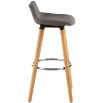 Porrima Fabric Seat Bar Stool In Grey