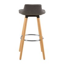 Porrima Fabric Seat Bar Stool In Grey