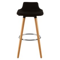 Porrima Fabric Seat Bar Stool In Black