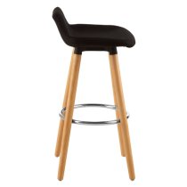 Porrima Fabric Seat Bar Stool In Black