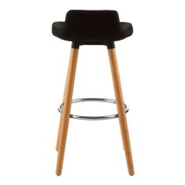 Porrima Fabric Seat Bar Stool In Black