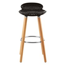 Porrima Plastic Seat Bar Stool In Matte Black