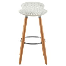 Porrima Plastic Seat Bar Stool In Matte White