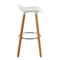 Porrima Plastic Seat Bar Stool In Matte White