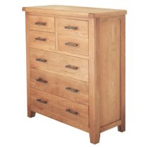 Hampshire Wooden Chest Of Drawers In Oak With 7 Drawers