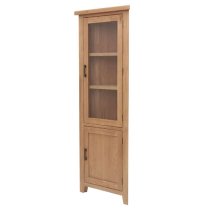 Hampshire Wooden Corner Display Cabinet In Oak